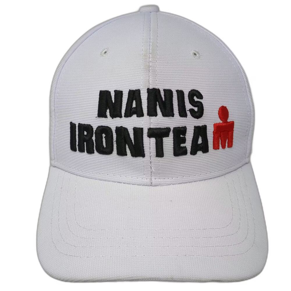 XFLEX Baseball Cap White Nanis Ironteam Ironman Hat Size L Fitted Stretch OS